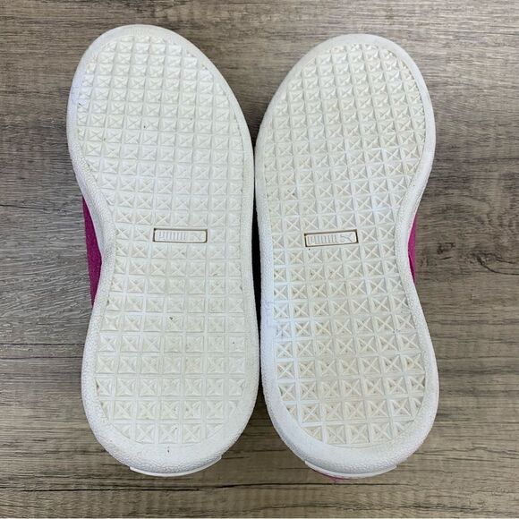 PUMA~Youth Girl’s~Suede Pink Wide Lace Sneakers Size 3C - Picture 7 of 8